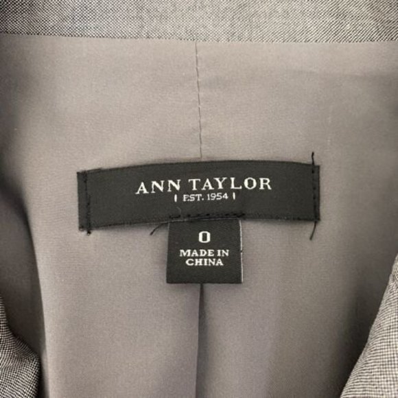 Ann Taylor Blazer Gray 2 Button Jacket Wool Mohair Size 0 - Picture 10 of 11